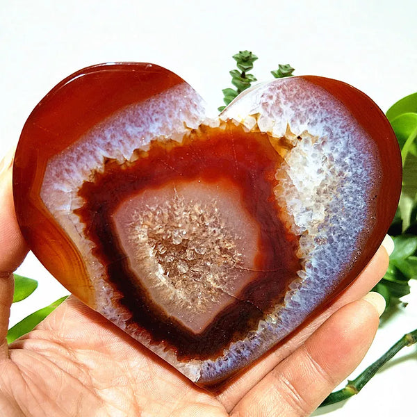 Red Agate Geode Heart-ToShay.org