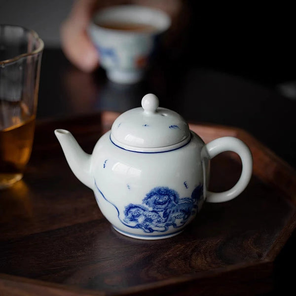Blue White Ceramic Teapot-ToShay.org