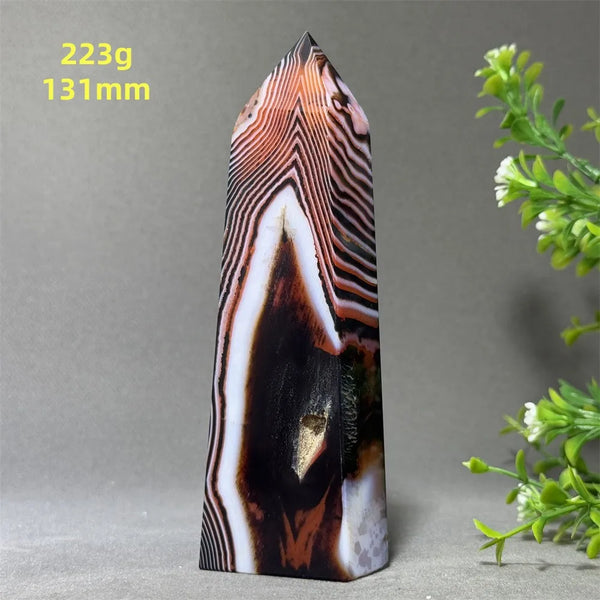 Black Red Striped Agate Obelisk-ToShay.org