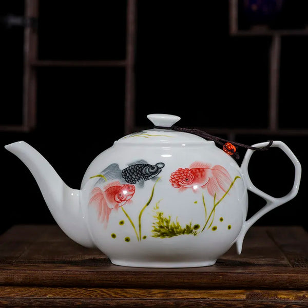 White Painted Porcelain Teapots-ToShay.org