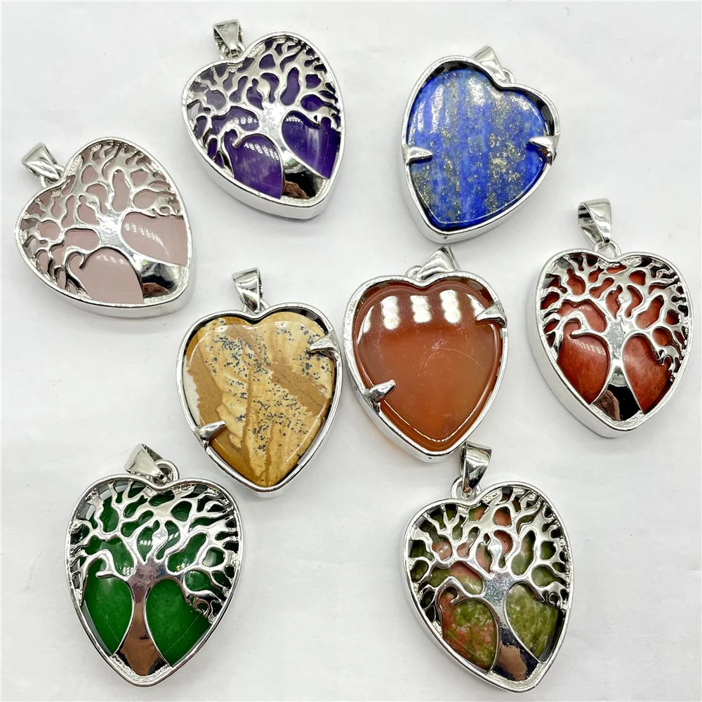 Mixed Crystal Quartz Tree Pendants-ToShay.org