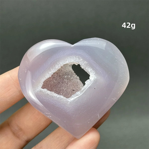 Grey Agate Geode Heart-ToShay.org