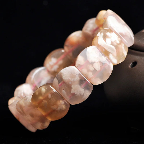Pink Cherry Agate Bangle-ToShay.org