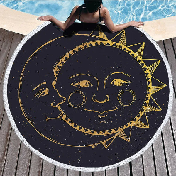 Sun Moon Fringed Beach Mat-ToShay.org