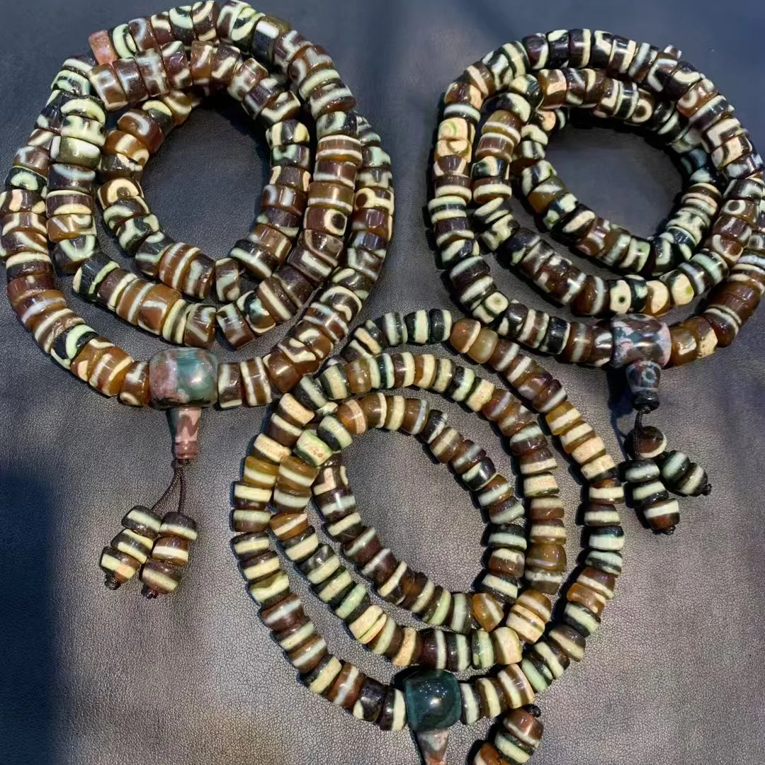 Tibetan Dzi Agate Prayer Beads-ToShay.org