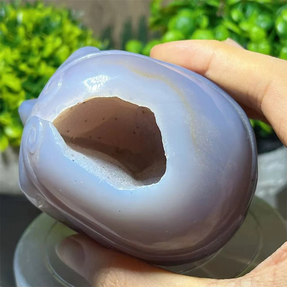 Grey Agate Druzy Skull-ToShay.org