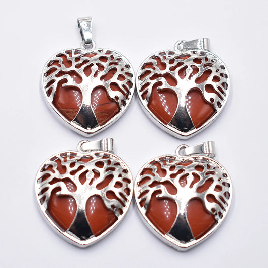 Mixed Crystal Tree Heart Pendants-ToShay.org