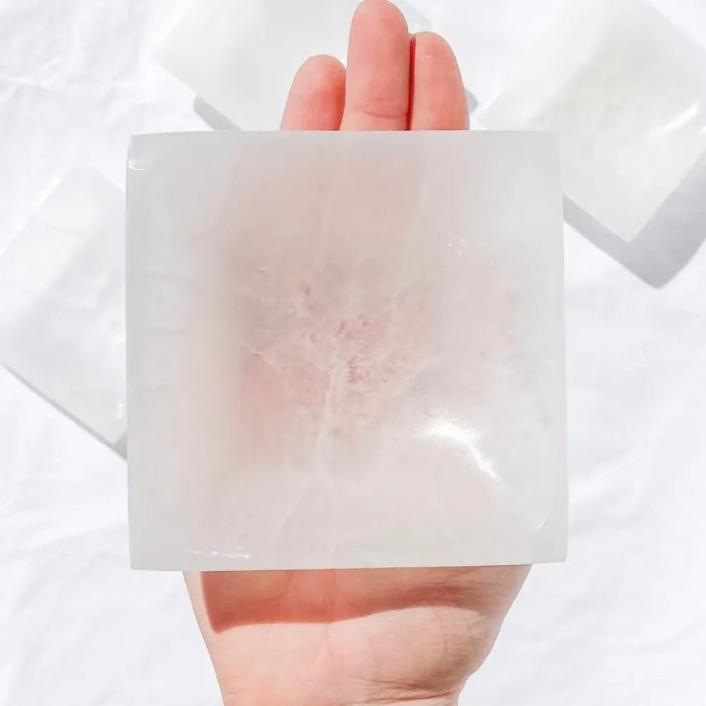 White Selenite Plate-ToShay.org