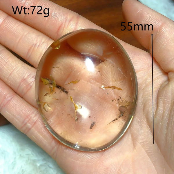 Clear Smokey Quartz Palm Stone-ToShay.org