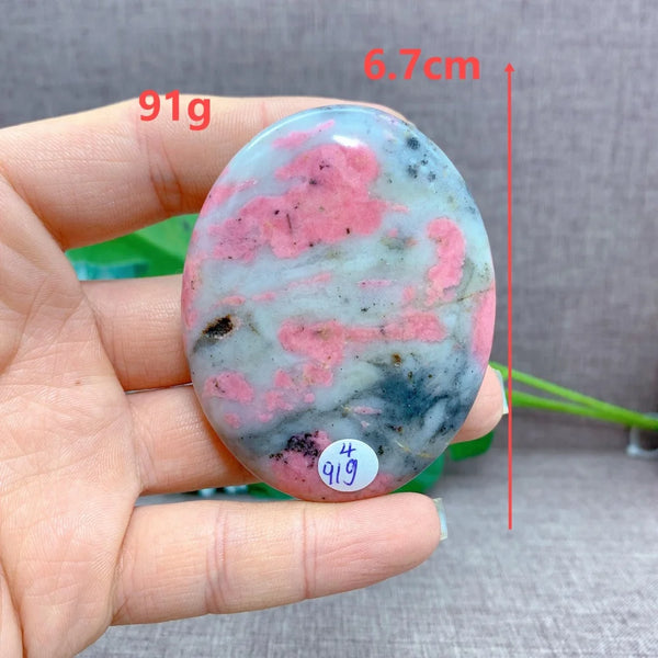 Pink Rhodonite Palm Stones-ToShay.org