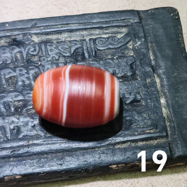 Red Carnelian Agate Dzi Bead-ToShay.org