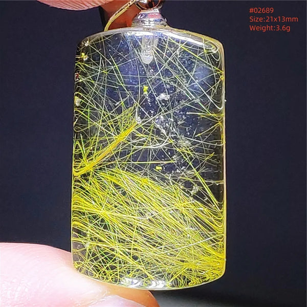 Gold Rutilated Quartz Pendant-ToShay.org