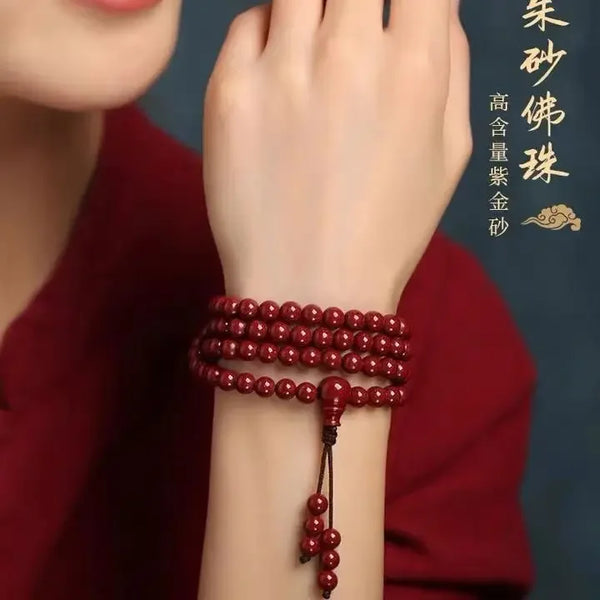 Red Cinnabar Buddha Beads-ToShay.org