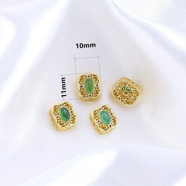 Gold Chrysoprase Bead-ToShay.org