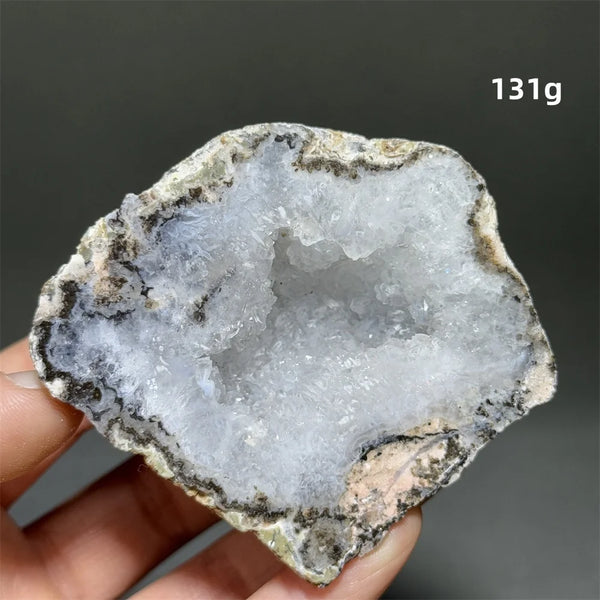 White Agate Crystal Cave Egg-ToShay.org