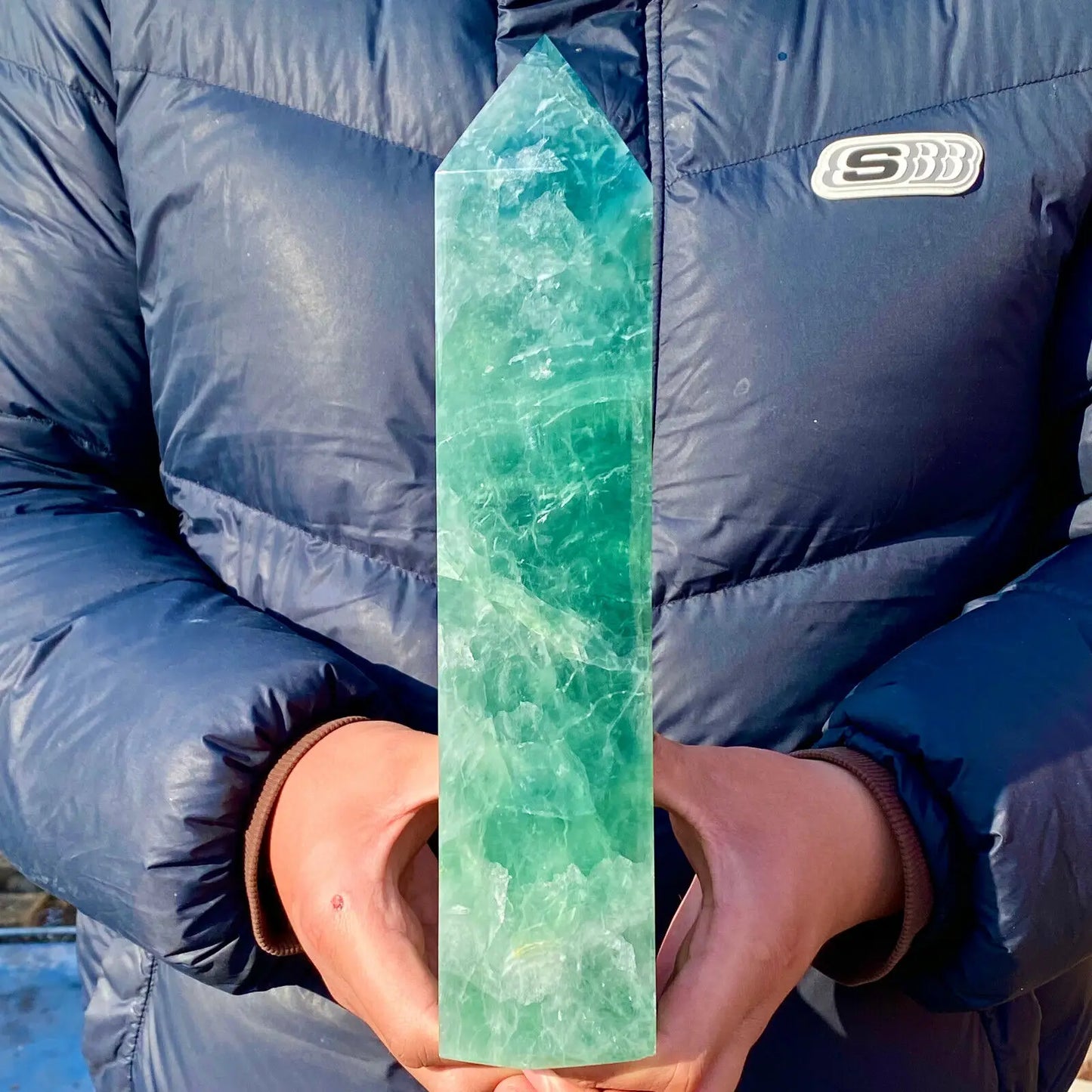 Green Fluorite Crystal Column-ToShay.org