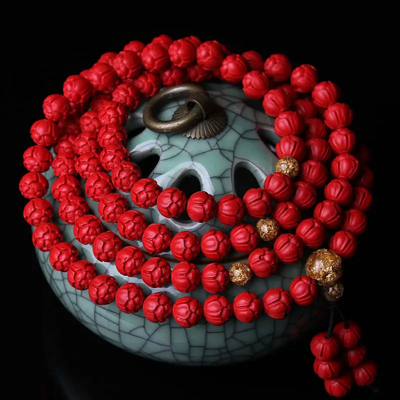 Red Cinnabar Lotus Beads-ToShay.org