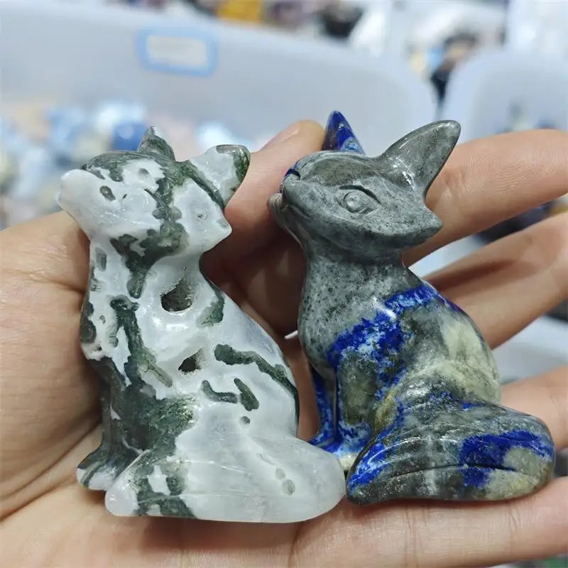 Green Moss Agate Fox-ToShay.org