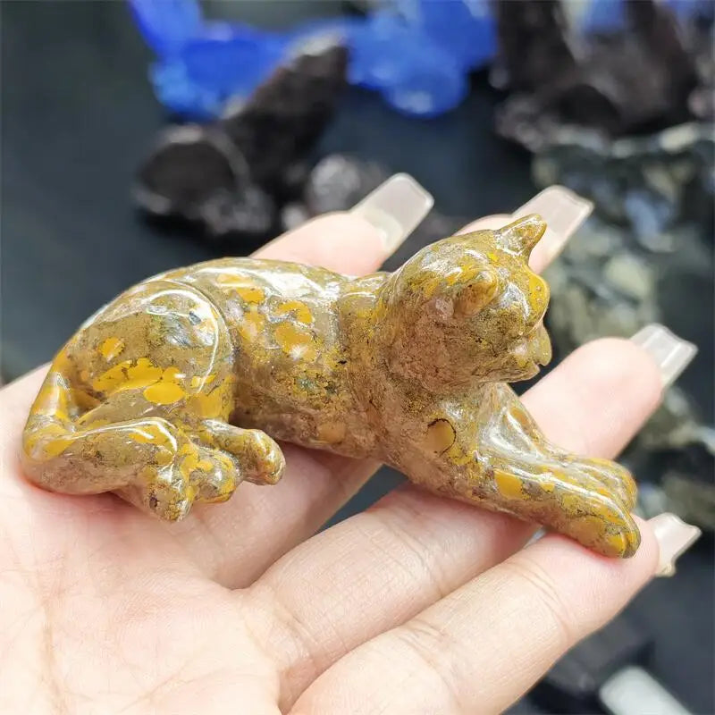 Yellow Unakite Cat-ToShay.org