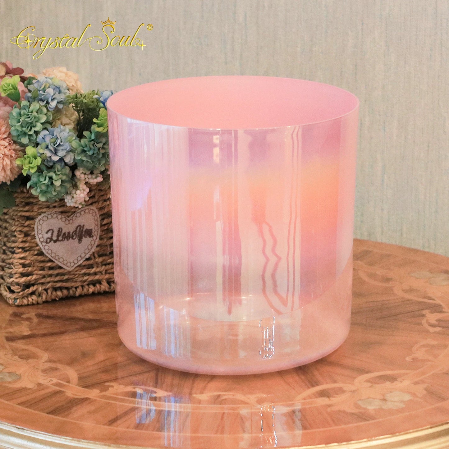 Pink Aurora Crystal Singing Bowl-ToShay.org