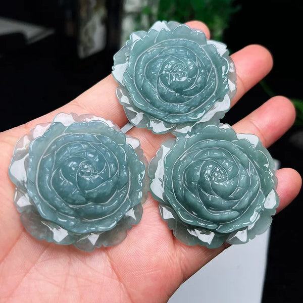 Green Jadeite Flower Pendant-ToShay.org