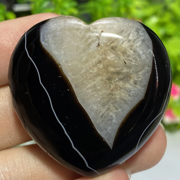 Black Agate Geode Heart-ToShay.org