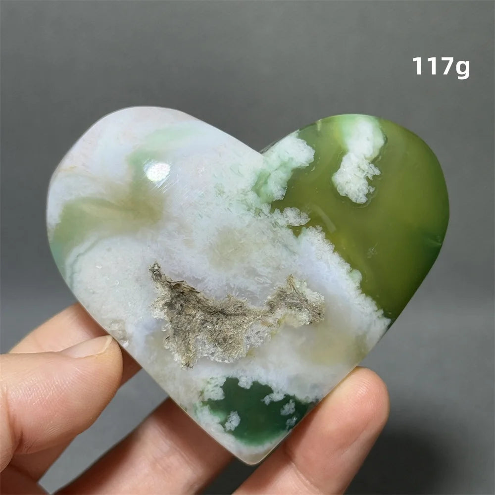 Green Sakura Agate Heart-ToShay.org