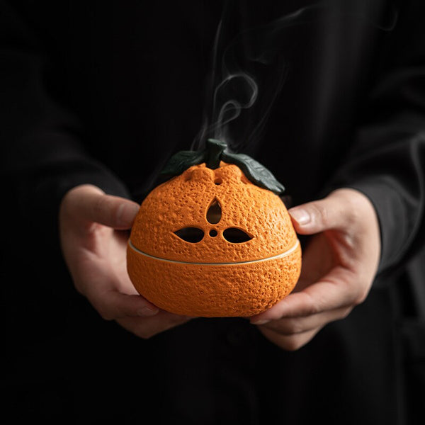 Orange Ceramic Incense Furnace-ToShay.org
