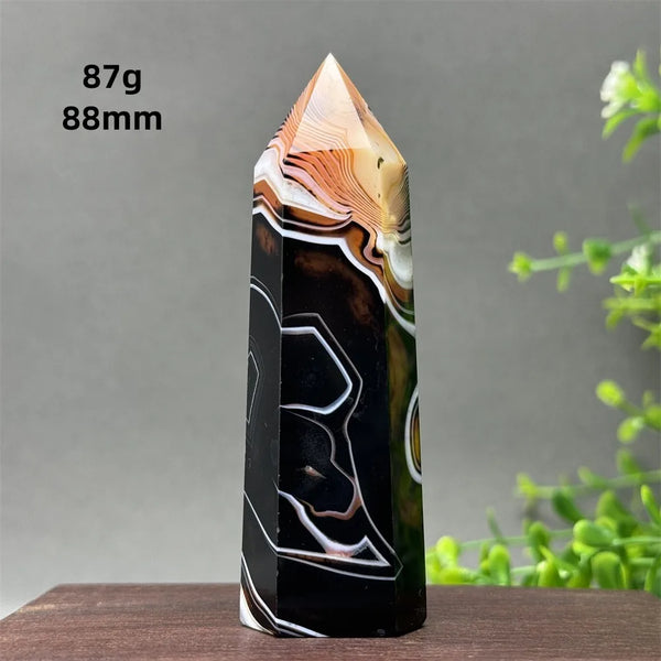 Black Red Agate Stripe Obelisk-ToShay.org