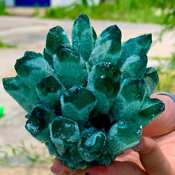 Green Quartz Crystal Cluster-ToShay.org
