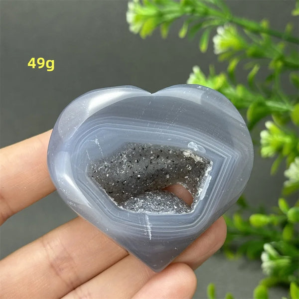 Grey Agate Geode Heart-ToShay.org