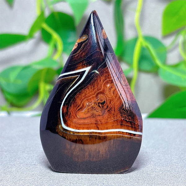 Black Red Silk Agate Flame-ToShay.org