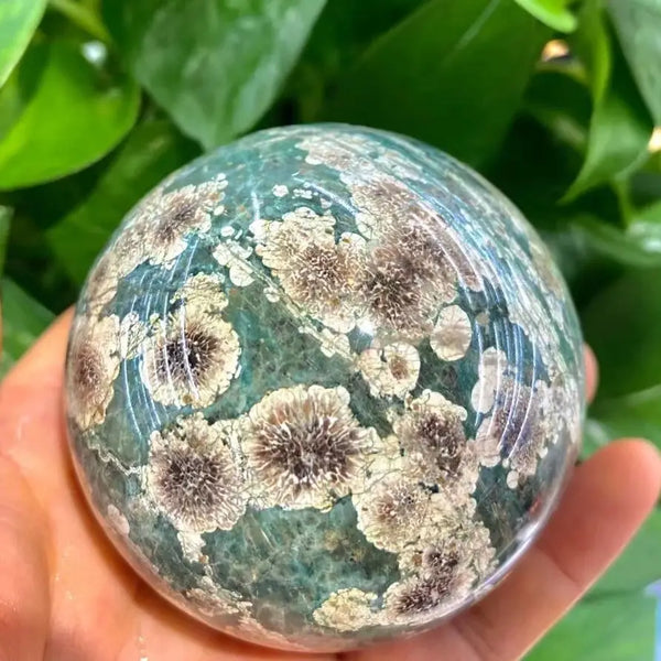 Green Cherry Blossom Agate Ball-ToShay.org