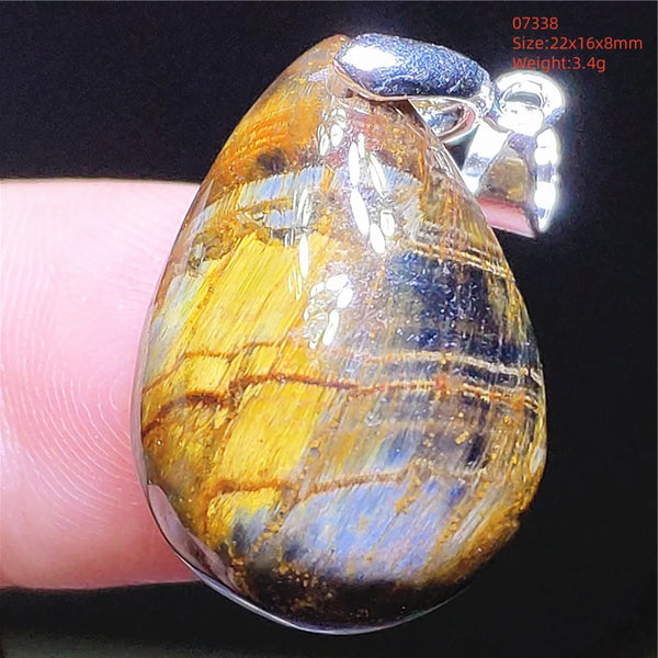 Blue Pietersite Chatoyant Pendant-ToShay.org