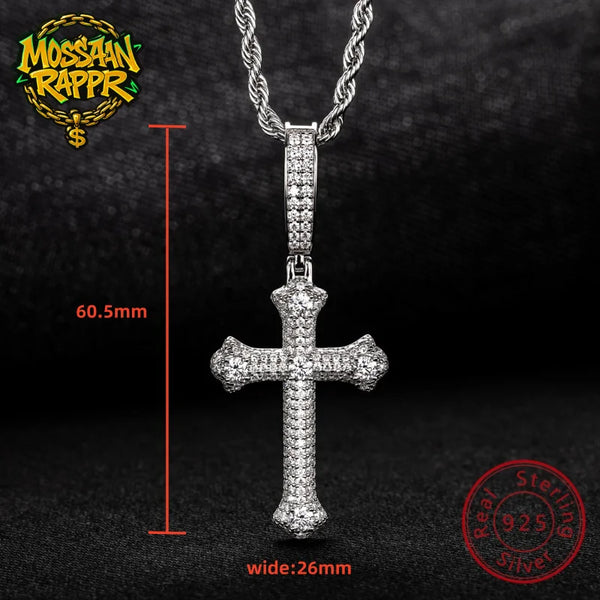 Silver Crystal Cross Pendant-ToShay.org