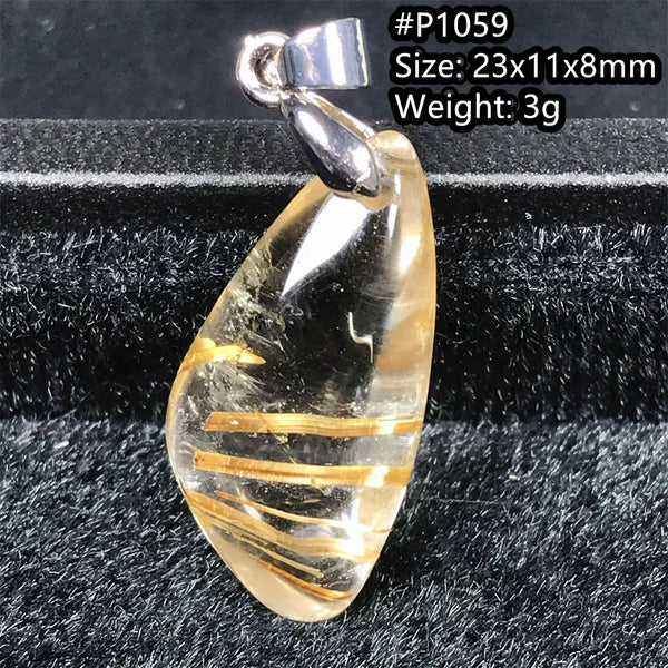 Gold Rutilated Quartz Pendant-ToShay.org