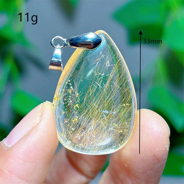 Gold Rutilated Quartz Pendant-ToShay.org