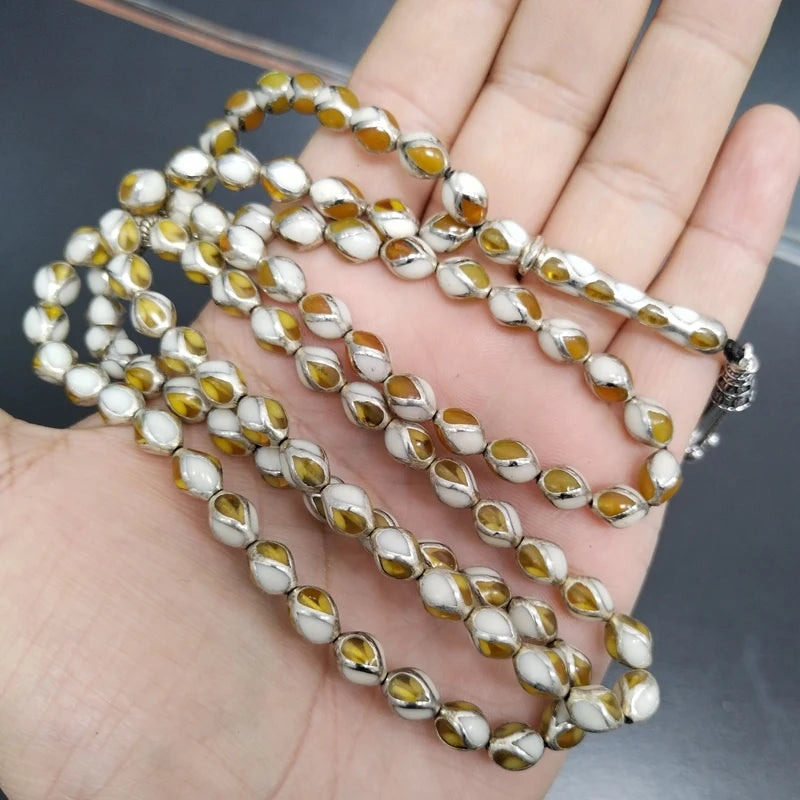 Yellow Amber Ivory Tasbih-ToShay.org
