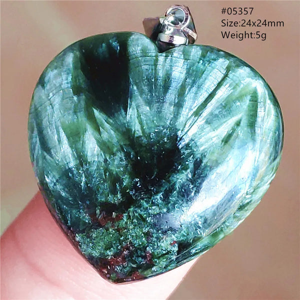 Green Seraphinite Heart Pendant-ToShay.org