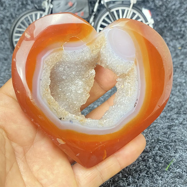 Red Agate Geode Heart-ToShay.org