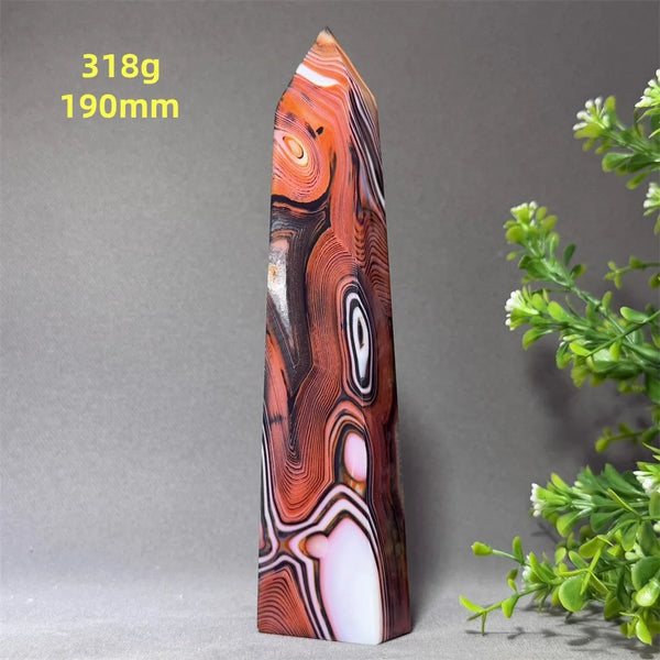Black Red Striped Agate Obelisk-ToShay.org