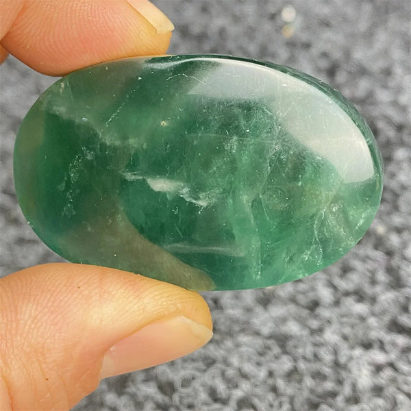 Green Fluorite Palm Stone-ToShay.org