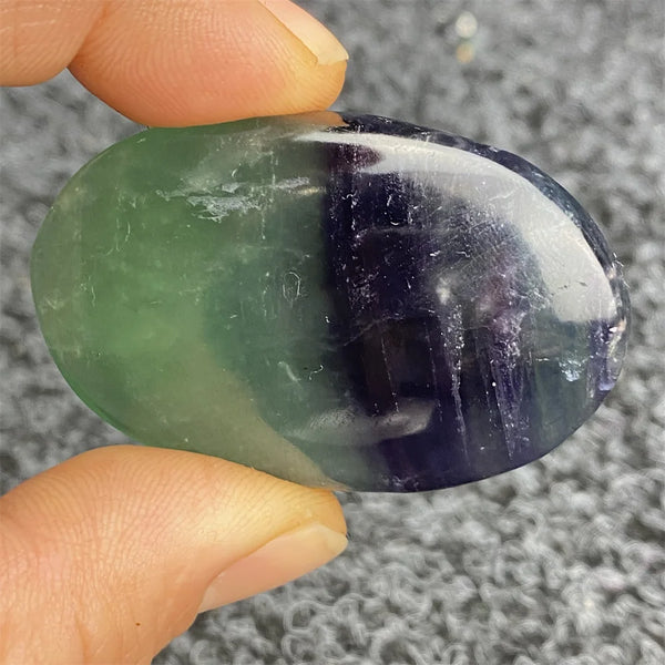 Green Fluorite Palm Stone-ToShay.org