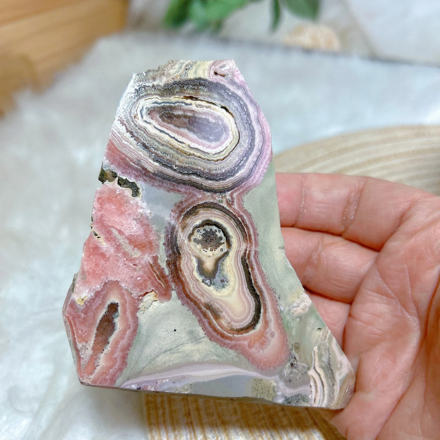 Pink Rhodochrosite Butterfly Wing-ToShay.org
