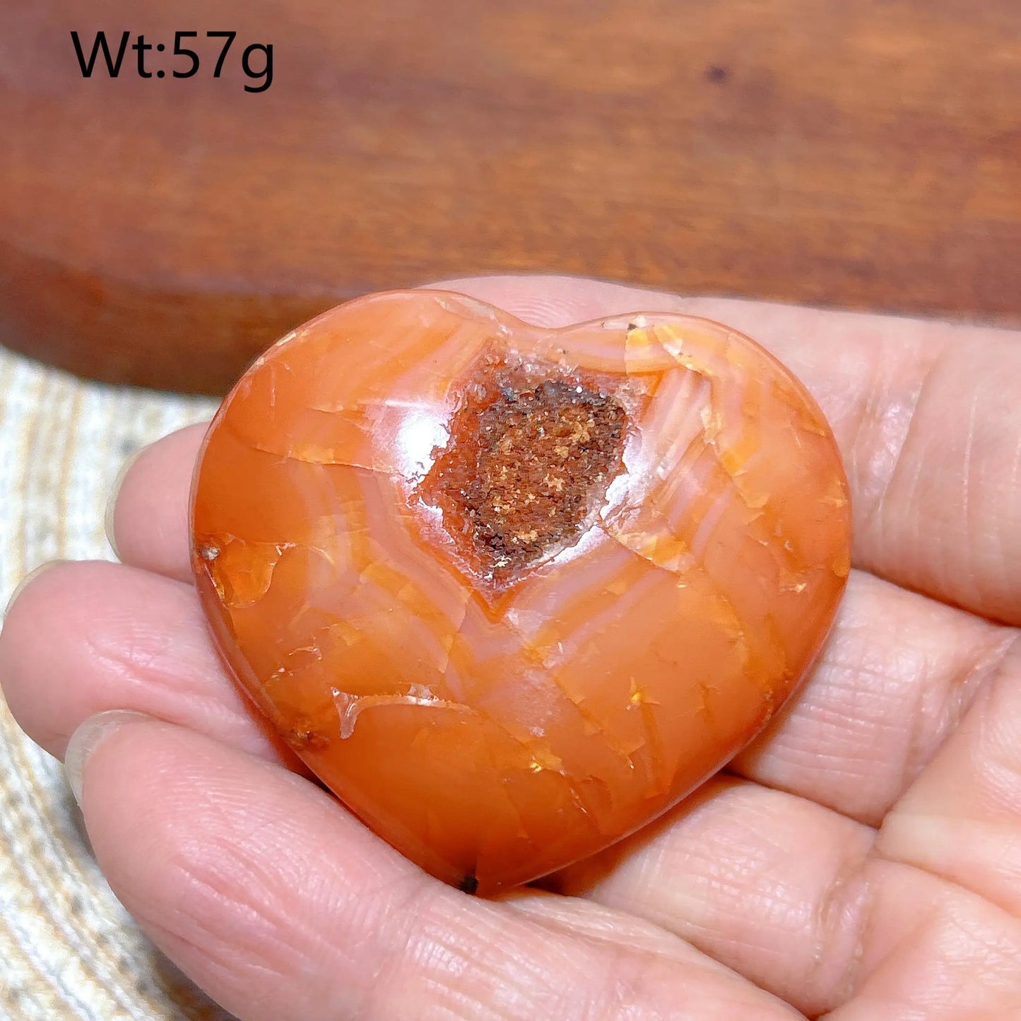 Orange Carnelian Druzy Heart-ToShay.org