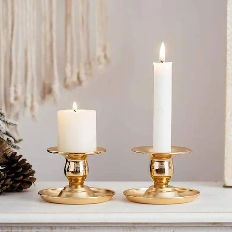 Gold Iron Candle Holder-ToShay.org