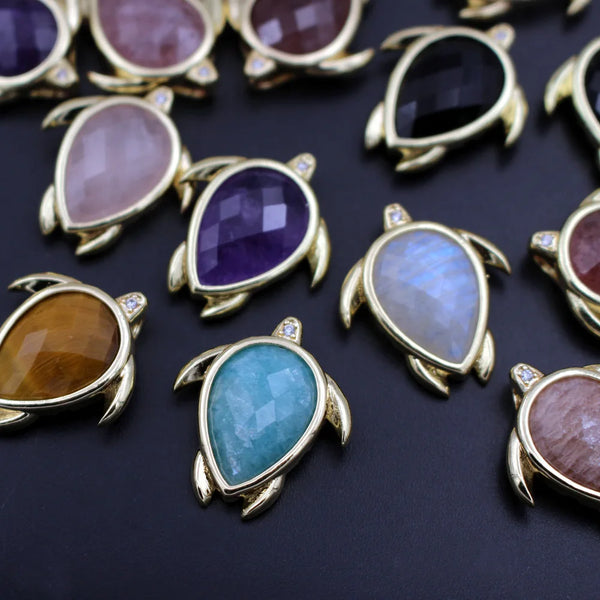 Mixed Crystal Turtle Charms-ToShay.org