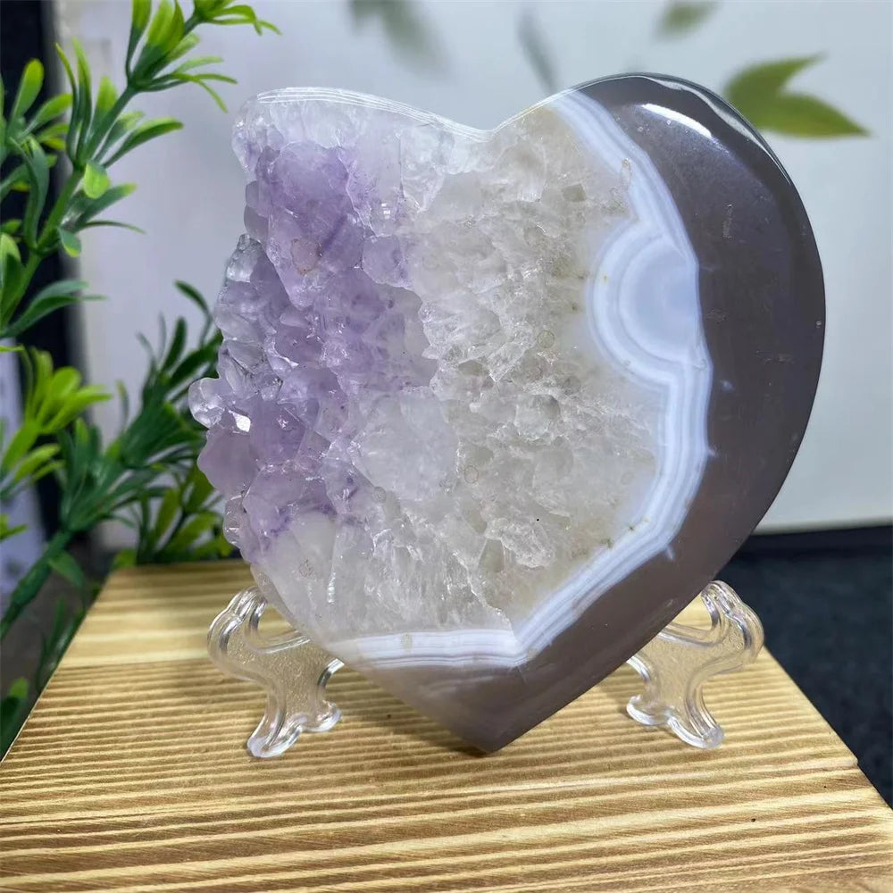 Purple Amethyst Cluster Heart-ToShay.org