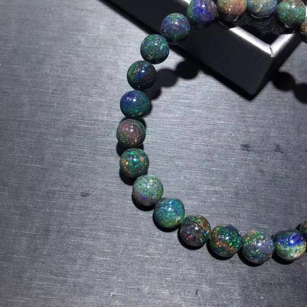 Black Opal Bead Bracelet-ToShay.org