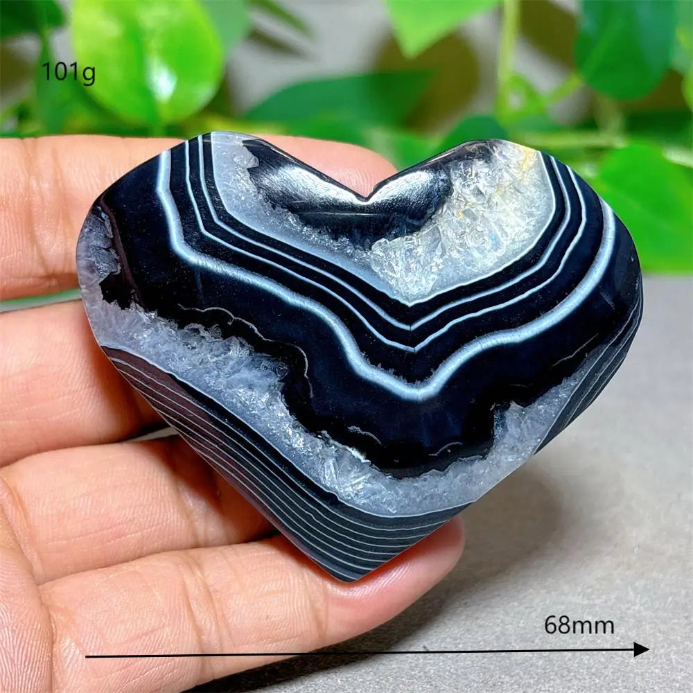 Black Silk Agate Heart-ToShay.org
